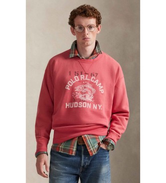 Polo Ralph Lauren para hombre. 710P05436001 Sudadera de felpa con gráfico vintage rojo (M), Casual, Algodón, Coral