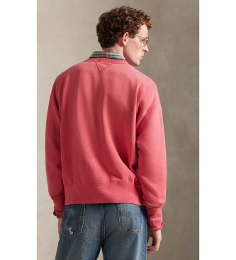 Polo Ralph Lauren para hombre. 710P05436001 Sudadera de felpa con gráfico vintage rojo (XL), Casual, Algodón, Coral 2