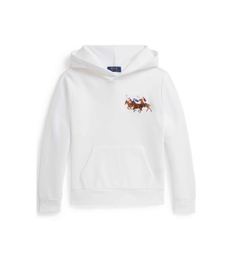 Polo Ralph Lauren para niño. 323A95741002 Sudadera de felpa con triple caballo blanco (13/14años= 163/174cm), Casual, Algodón, moda infantil