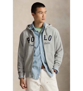 Polo Ralph Lauren para hombre. 710P04874002 Sudadera de felpa RL y logotipo Western gris (S), Casual, Algodón