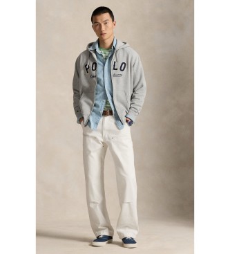 Polo Ralph Lauren para hombre. 710P04874002 Sudadera de felpa RL y logotipo Western gris (S), Casual, Algodón 3