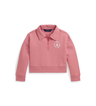 Polo Ralph Lauren para niña. 312A11773004 Sudadera de punto doble y corte cuadrado rosa