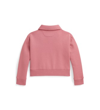 Polo Ralph Lauren para niña. 312A11773004 Sudadera de punto doble y corte cuadrado rosa 2