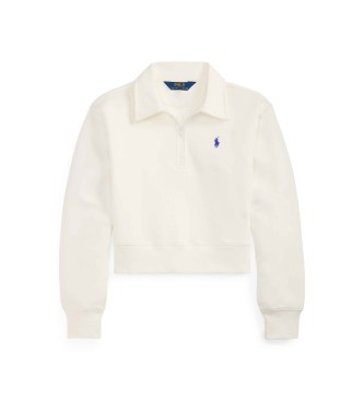 Polo Ralph Lauren para niña. 313A96083003 Sudadera de punto doble y corte cuadrado blanco (7años= 130/134cm), Casual, Algodón, moda infantil