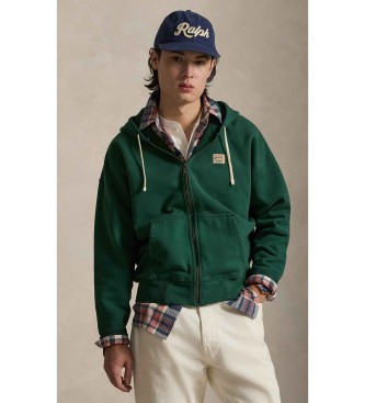 Polo Ralph Lauren para hombre. 710B16552002 Sudadera Relaxed Fit de felpa de rizo verde (L), Casual, Algodón