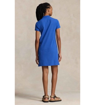 Polo Ralph Lauren para mujer. 211799490007 Vestido tipo polo de piqué de algodón azul (M), Casual, Manga corta 2