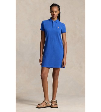 Polo Ralph Lauren para mujer. 211799490007 Vestido tipo polo de piqué de algodón azul (M), Casual, Manga corta 3