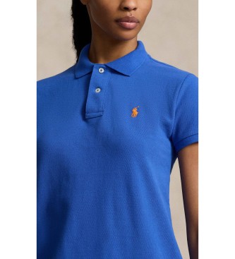 Polo Ralph Lauren para mujer. 211799490007 Vestido tipo polo de piqué de algodón azul (M), Casual, Manga corta 4