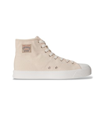 Polo Ralph Lauren para hombre. 809P07628001 Zapatillas Ayers de caña alta de loneta beige (41), Tela, Plano, Cordones, Casual