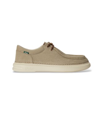 Polo Ralph Lauren para hombre. 809P07568003 Zapatillas RLite estilo mocasín de loneta beige (42), Tela, Plano, Cordones, Casual