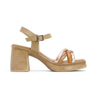 porronet para mulher. Sand?lias Ibbie bege -Altura do salto 8cm- -Altu
