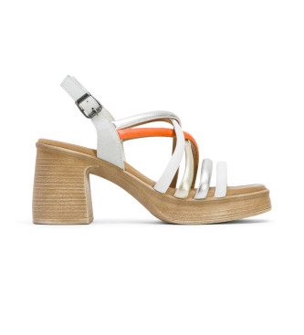 Porronet para mujer. 3051-014 Sandalias Idra blanco -Altura tacón 8cm- (38), Piel, 5 a 8cm, Hebilla, Casual, Porronet outlet 2024.
