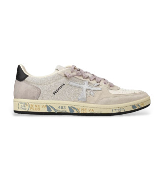 Premiata para mujer. BSKTCLAD Zapatillas de Piel Bskclad beige (40), Plano, Cordones, Casual