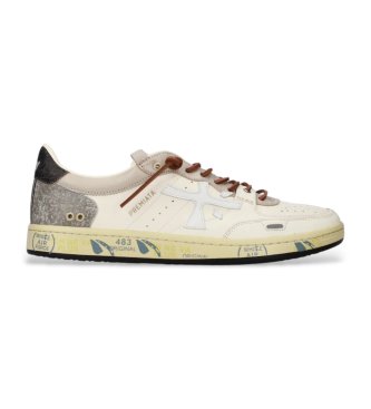 Premiata para hombre. BSKTCLAY Zapatillas de piel Bsktclay blanco (40), Plano, Cordones, Casual