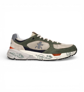 Premiata para hombre. MASE Zapatillas de Piel Mase 8015 verde (44), Plano, Cordones, Casual
