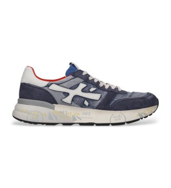 Premiata para hombre. MICK Zapatillas de piel Mick azul (41), Plano, Cordones, Casual