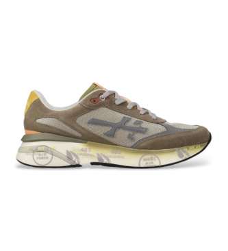 Premiata para hombre. MOERUN Zapatillas de piel Moerun marrón (43), Plano, Cordones, Casual