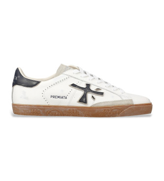 Premiata para hombre. STEVEN Zapatillas Steven blanco (44), Piel, Plano, Cordones, Casual