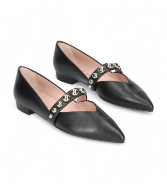 Pretty Ballerinas para mujer. 50628 Zapatos Clementine negro (38), Piel, Plano, 1 a 3cm, Ninguno, Casual