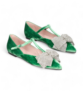 Pretty Ballerinas para mujer. 51620 Zapatos Ella verde (39), Piel, Plano, 1 a 3cm, Ninguno, Casual