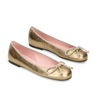Bailarinas Rosario dorado (36), Tela, Plano, 1 a 3cm, Ninguno, Casual, Pretty Ballerinas outlet 2024.