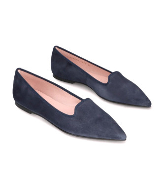 Pretty Ballerinas para mujer. 43282 Zapatos de piel Ella marino (35), Azul, Plano, Ante, Ninguno, Casual