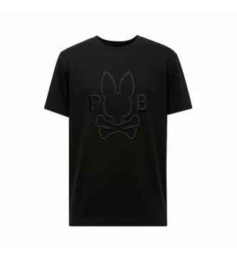 Psycho Bunny para hombre. MT0200070 Camiseta logotipo marca negro (XL), Casual, Algodón, Manga corta