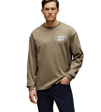 Psycho Bunny Para Hombre. MT0200108 Sudadera Bny MarróN (M), Casual, AlgodóN-image