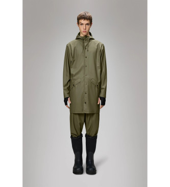 Rains unisex. 12020 Chaqueta Long verde (M), Casual, Poliéster