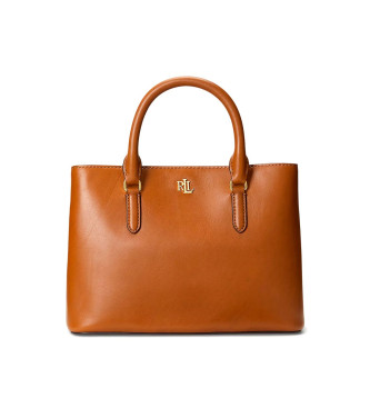 Polo Ralph Lauren para mujer. 431876725005 Bolso de Piel Satchel Marcy marrón (OSFA), Casual, Clásico
