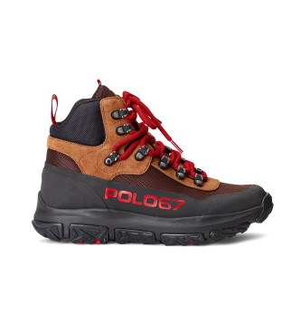 Botas de piel Adventure 300 Mid negro, marrón (41), Plano, Cordones, Deportivo, Outdoor, Polo Ra