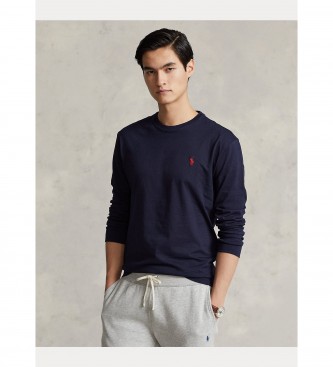 Polo Ralph Lauren Per Uomo. 710671468024 T-Shirt In Maglia Blu Navy Personalizzata Slim Fit (M), Casual, Cotone, Manica Lunga