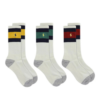 Polo Ralph Lauren para hombre. 449858062001 Pack 3 Pares de Calcetines Puño blanco (OSFA), Homewear, Algodón