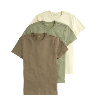 Polo Ralph Lauren para hombre. 714830304013 Pack de 3 camisetas verde, (M), Homewear, Algodón, Manga corta