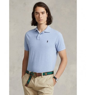Polo Ralph Lauren Para Hombre. 710548797013 Polo De Piqué Slim Fit Azul (L), Casual, AlgodóN, CláSico, Manga Corta-image