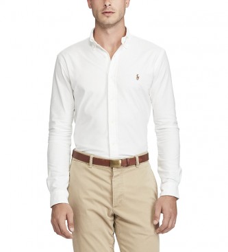 Camisa Oxford blanco (S), Casual, Algodón, Manga larga, Polo Ralph Lauren outlet 2024.