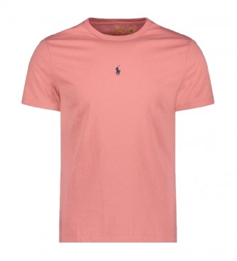 Ralph Lauren para homem. T-shirt com logÃ³tipo rosa Ralph Lauren
