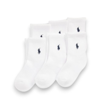 Polo Ralph Lauren för pojkar. 443974056001 Set om 6 par vita halvrunda strumpor (27/30), Hemkläder, Bomull, barnmode