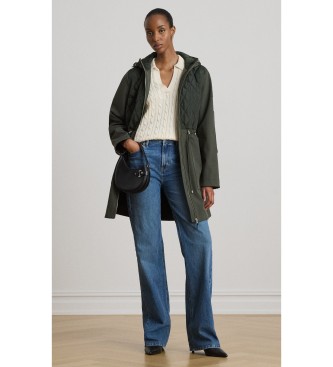 Para mujer. 297P18056002 Abrigo acolchado de mujer de rombos con capucha (XS), Casual, Poliéster Reciclado