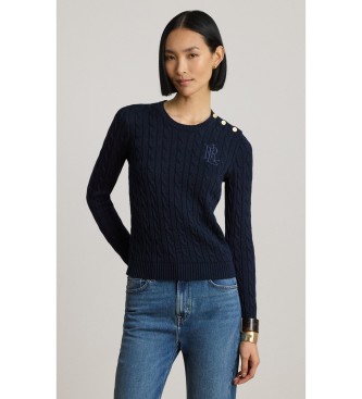 Lauren Ralph Lauren Jersey en punto de ochos con botones marino