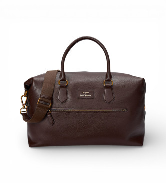 Polo Ralph Lauren para hombre. 405962459002 Bolsa de viaje de piel granulada marrón (OSFA), Casual