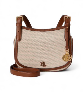 Lauren Ralph Lauren para mujer. 431P10512001 Bolso cruzado Marcy mediano de loneta beige (OSFA), Casual, Algodón