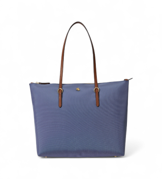 Lauren Ralph Lauren para mujer. 431916737047 Bolso tote Keaton mediano de nailon azul (OSFA), Casual, Nylon