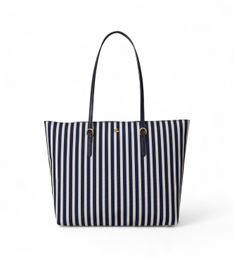 Lauren Ralph Lauren para mujer. 431916737048 Bolso tote Keaton mediano de nailon marino (OSFA), Casual, Nylon