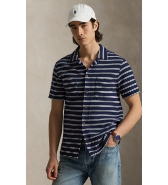 Polo Ralph Lauren para hombre. 710A13005002 Camisa de punto y pointelle con rayas marino (M), Casual, Algodón, Manga corta