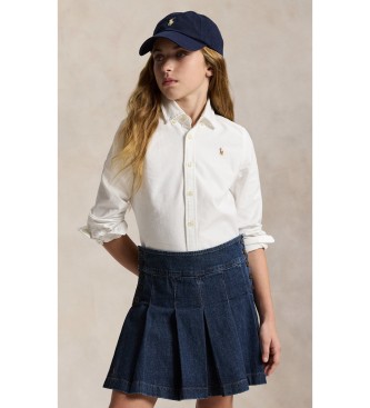 Polo Ralph Lauren para niña. 313929954004 Camisa Oxford blanco (10años=140/142cm), Casual, Manga larga, moda infantil
