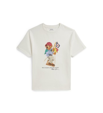 Polo Ralph Lauren Camiseta de punto jersey con Polo Bear blanco ( 6/7años= 136/138cm)