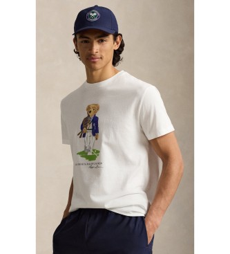 Polo Ralph Lauren para hombre. 710B16069001 Camiseta de Wimbledon con Polo Bear (XXL), Blanco, Casual, Algodón, Manga corta