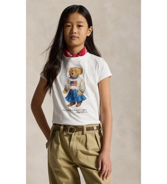 Polo Ralph Lauren para niña. 313A98403001 Camiseta Polo Bear blanco (14años=150/155cm), Casual, Algodón, Manga corta, moda infantil
