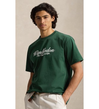 Polo Ralph Lauren para hombre. 710B16059001 Camiseta Wimbledon con gráfico Big Fit (XL), Casual, Verde, Algodón, Manga corta